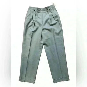 VTG Talbots Women Sage Wool Pleated Front Straight Leg Ankle Pants NWT